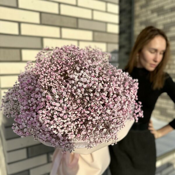 Букет гигант из розовой гипсофилы