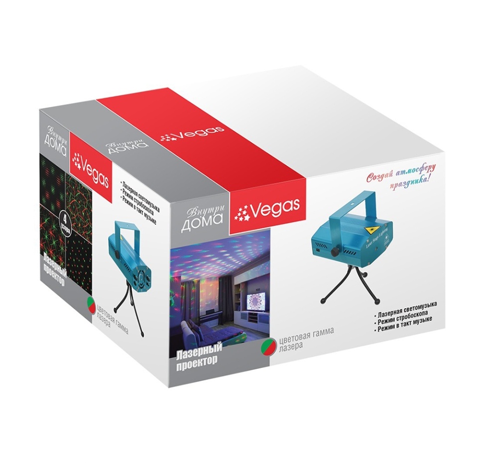 

Лазерный проектор Vegas 4 типа проекций, 2 режима работы, 220v 1 шт.