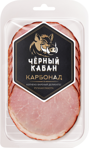 

Карбонад Черный Кабан копчено-вареный нарезка, 120 г