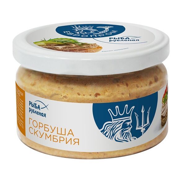 Рыба консервированная Европром горбуша-скумбрия рубленая, 180 г