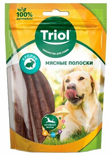 Лакомство для собак Triol Мясные полоски из кролика