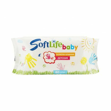 Салфетки влажные SoftLife baby детские алоэ 80 шт