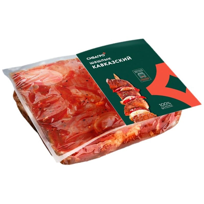 

Шашлык свиной Сибагро Кавказский охлажденный 1 кг