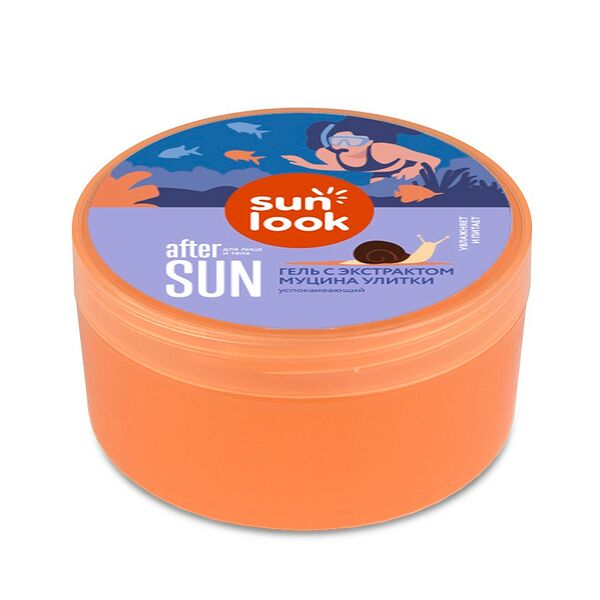 Гель для лица и тела `Sun Look` успокаивающий с экстрактом муцина улитки 300 мл