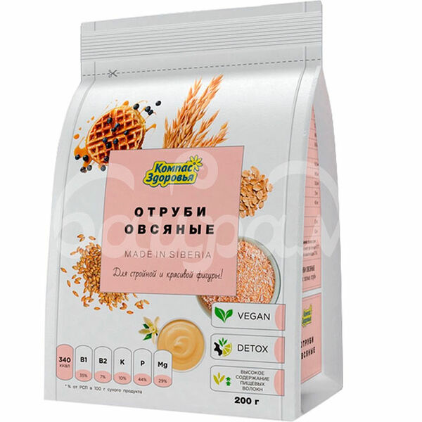 Отруби овсяные Компас Здоровья 200гр пакет