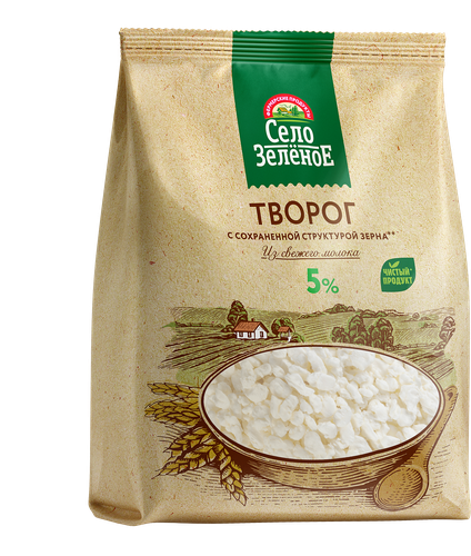 

Творог Село Зелёное с сохранённой структурой зерна 5% 500 г
