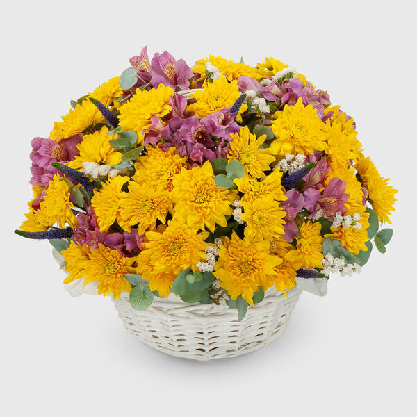 Букет в корзине Сердечный свет