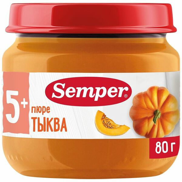 Пюре Semper тыква с 5 месяцев, 80г