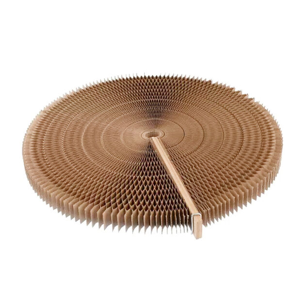 Лежанка-когтеточка для кошек Домоседы двусторонняя раздвижная из сотового картона (диаметр 52 см)