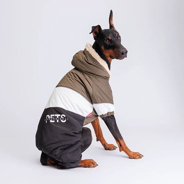 Комбинезон с капюшоном для собак, 4XL, зелено-черный