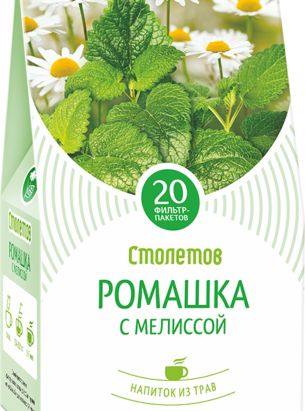 Напиток чайный  Столетов Ромашка-мелисса вес 20 пак*1 г