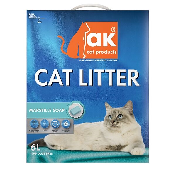 Наполнитель Ak cat для кошек Марсельское мыло 6л, Турция