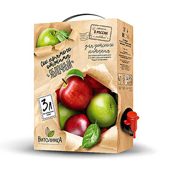 Сок прямого отжима ВитолинкА яблочный 3л BiB Россия