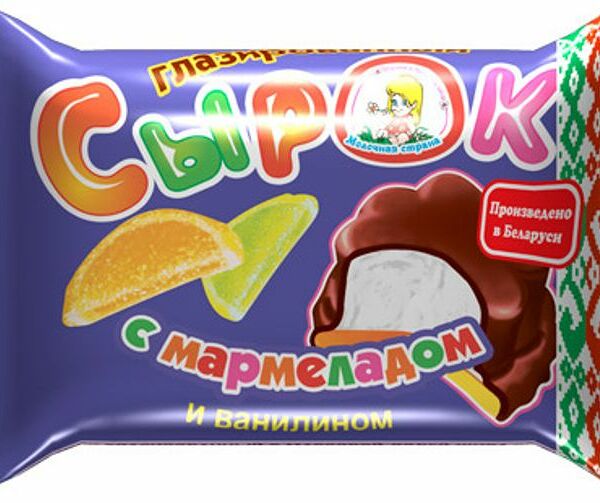 Сырок творожный Молочная страна глазированный с мармеладом 20% 50 г