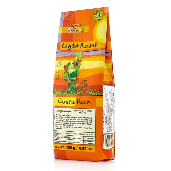 Кофе в зернах El Gusto Light Roast 250г, Коста-Рика