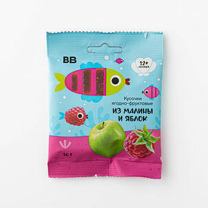 Кусочки ягодно-фруктовые из малины и яблок