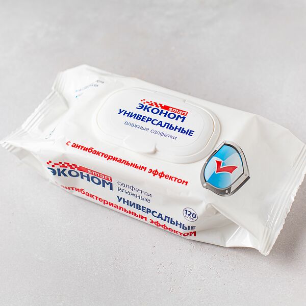 Салфетки влажные универсальные Эконом Smart, 120 шт.