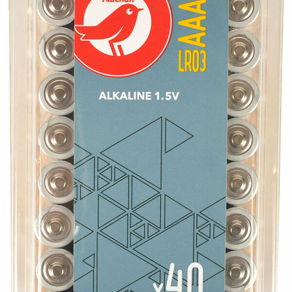 Батарейка АШАН Красная птица алкалиновая типоразмера ААА, 40 шт