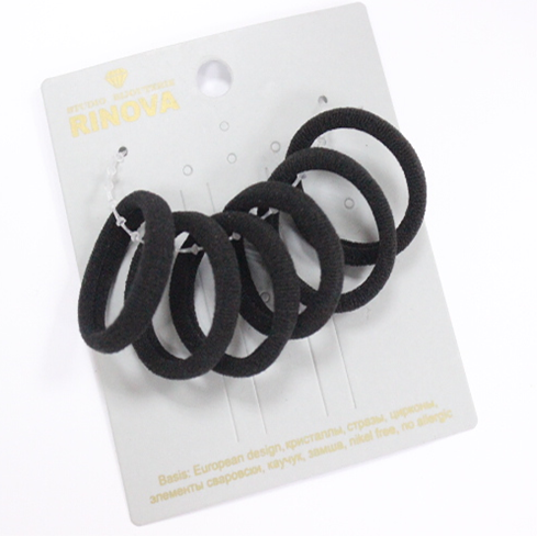 Резинка для собачьих волос, черная малая 2,5-3,5 см, 6 штук на бирке