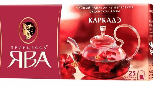 Напиток чайный Принцесса Ява красный, каркадэ в пакетиках