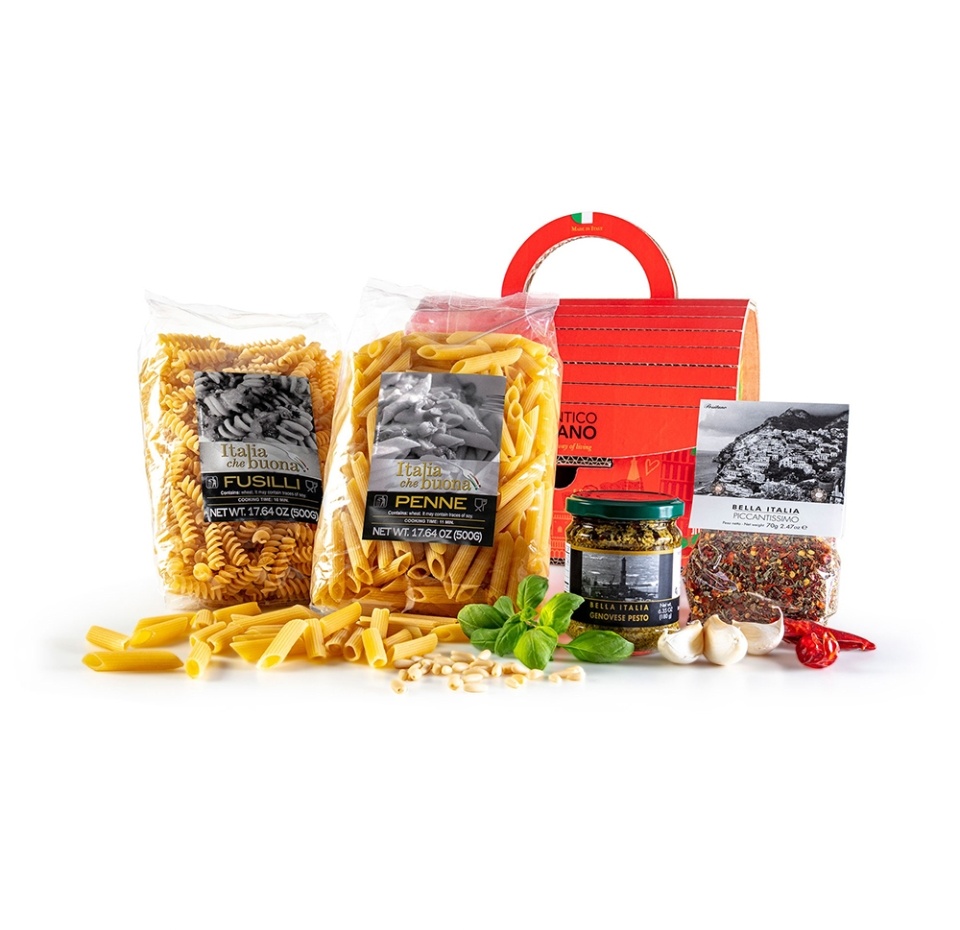 

Подарочный набор Autentico Italiano Сумочка красная для приготовления пасты 1280 г