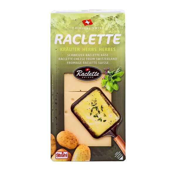Сыр Раклет в прованских травах м.д.ж. в с.в. 45% Strahl 200г, Швейцария