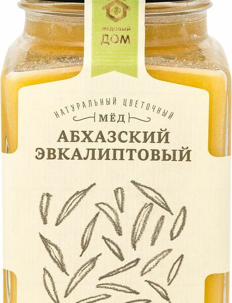 Мёд Медовый Дом Абхазский цветочный натуральный с эвкалиптом, 320г
