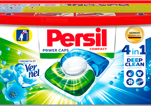 Капсулы для стирки PERSIL Power Caps Свежесть от Vernel 4в1, 28 шт.