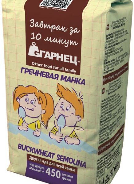 Крупка Гарнец Гречневая манка 450г