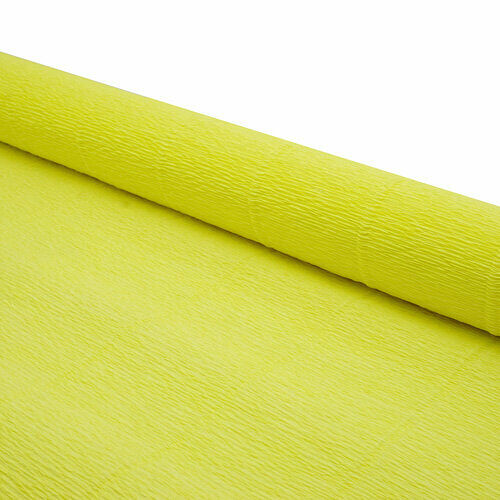 87500354 Бумага гофрированная простая, 50см*2,5м 180гр 574 желтый