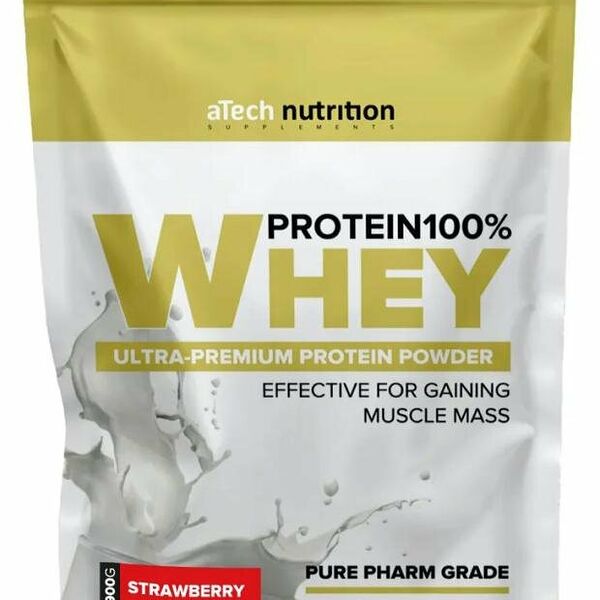 Протеин aTech Whey Protein 100% клубника