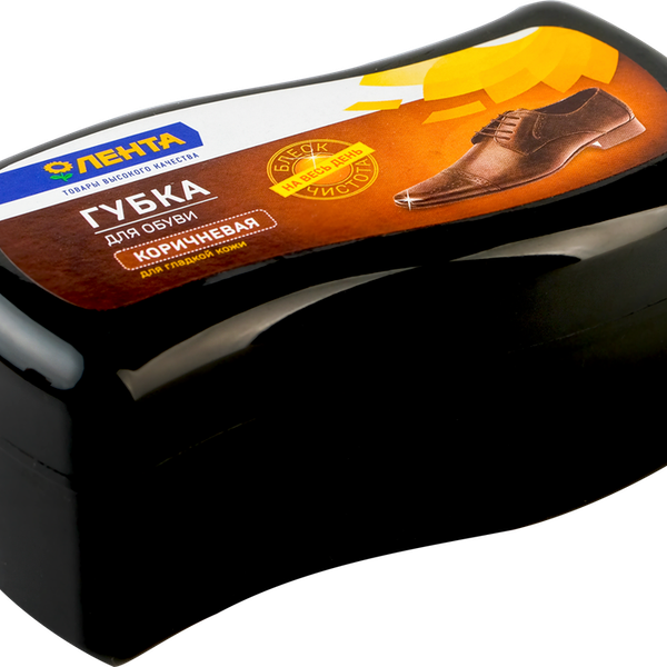 Губка для обуви ЛЕНТА коричневая