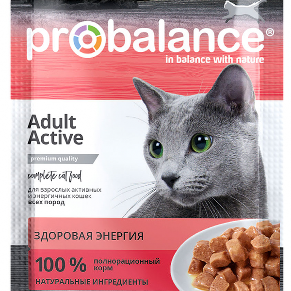 Корм для активных энергичных кошек Probalance Adult Active