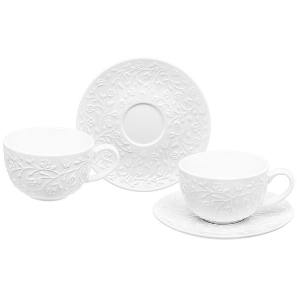 Набор чайный Веточки-цветочки 4 предмета 300 мл фарфор