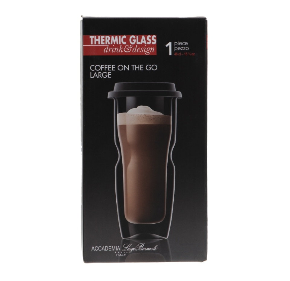 

Термокружка Luigi Bormioli Coffee on the go с силиконовой крышкой, 460мл стекло двойные стенки Китай