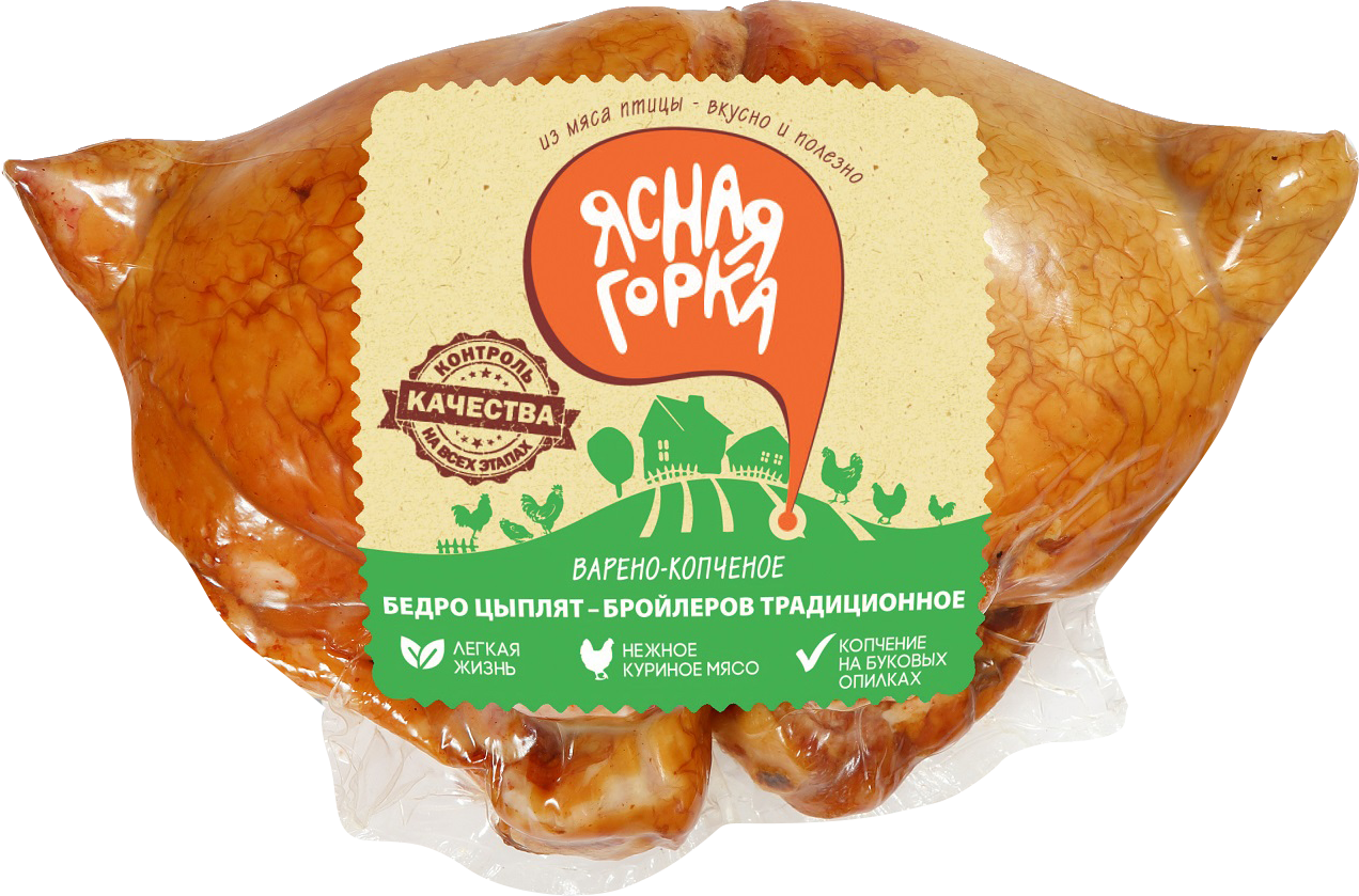 

Бедро цыплёнка-бройлера Ясная горка Традиционное варено-копченое
