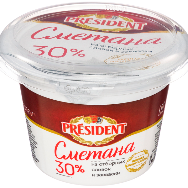 Сметана President 30% 180г