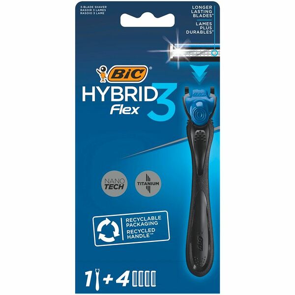 Бритва Bic Flex3 Hybrid + 4 кассеты