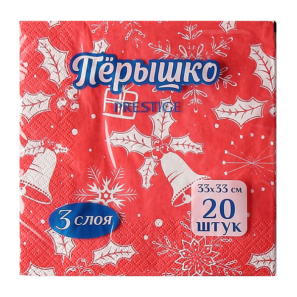 Салфетки бумажные Перышко Prestige 33х33см 20шт в ассортименте
