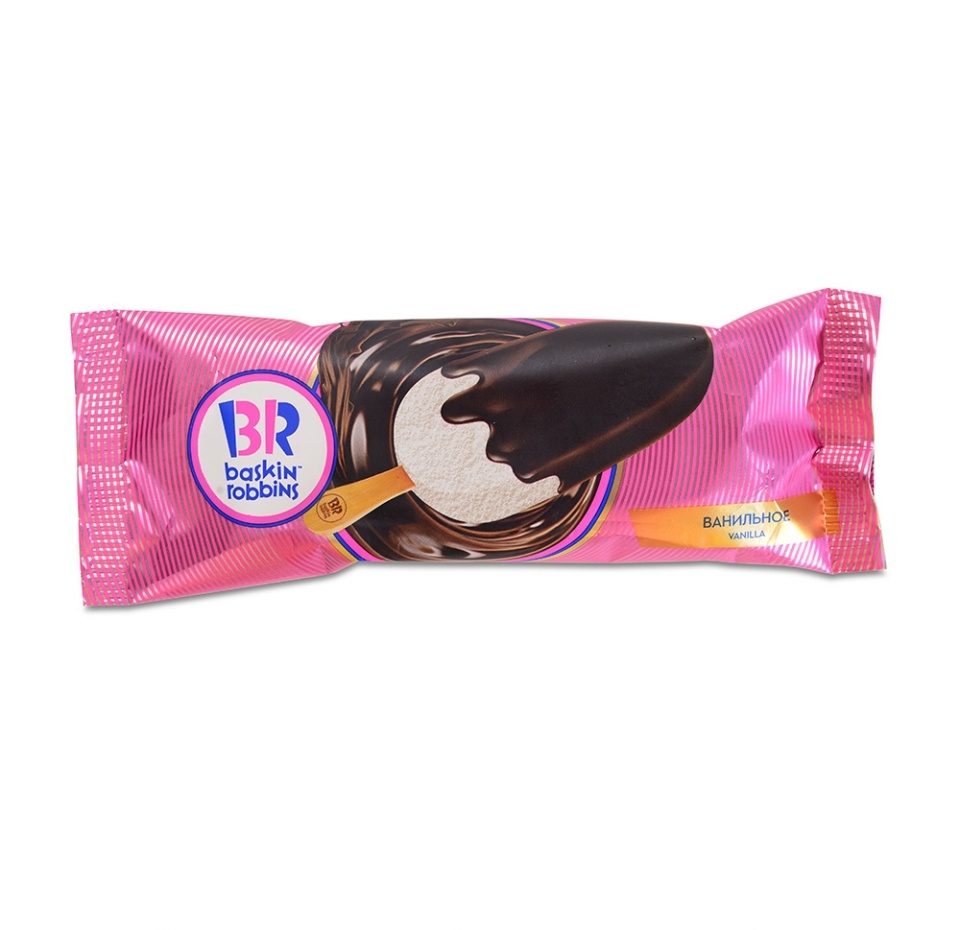 

Мороженое Baskin Robbins сливочное эскимо Ванильное в горьком шоколаде 70 г