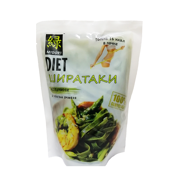 Макаронные изделия Лапша Ширатаки Феттучини Midori Diet с побегами ячменя
