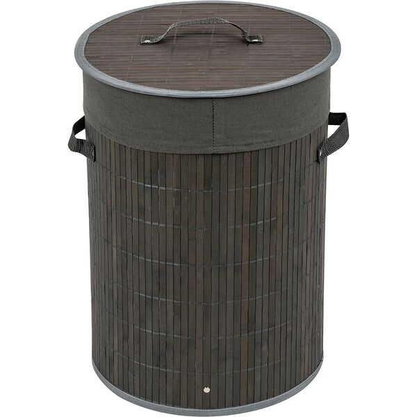 Корзина для белья Рыжий кот, бамбук, 46 л, серый