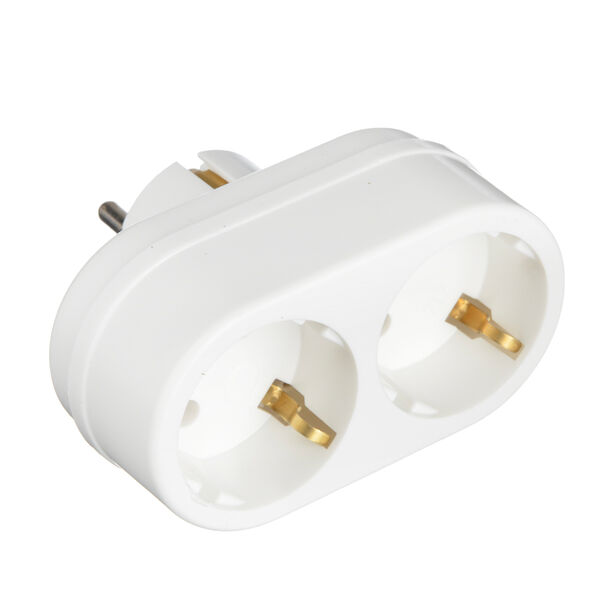 Toker разветвитель 2 гнезда, евро, с заземлением, 16а, 250в, белый