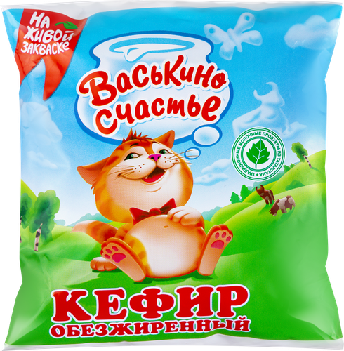 

Кефир Васькино счастье обезжиренный 0.5% 450 мл