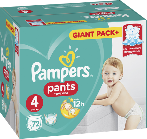 

Подгузники-трусики Pampers Pants 4 Maxi 9-15кг, 72шт