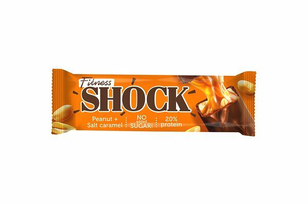 Батончик протеиновый FitnesSHOCK глазированный соленая карамель-арахис