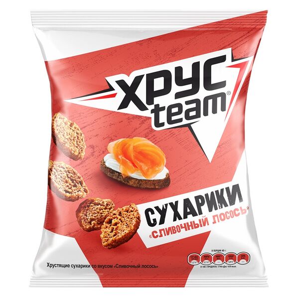 Сухарики Хрусteam ржано-пшеничные сливочный лосось