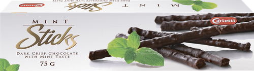 

Шоколадные палочки Carletti из темного шоколада со вкусом мяты 75 г