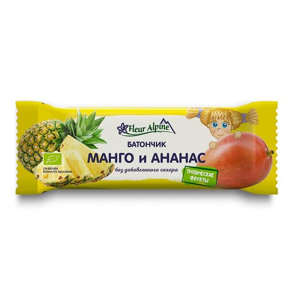 Батончик Тропический Fleur Alpine Манго и Ананас для всей семьи