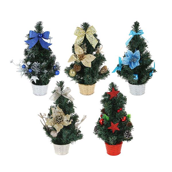 Сноу бум елка декоративная, пластик, полиэстер, 30 см, 5 цветов